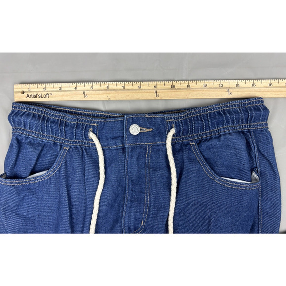 LOFT The Palazzo Denim Pant Women's 10/30 Blue Wide Leg Jean NWT - Picture 3 of 14